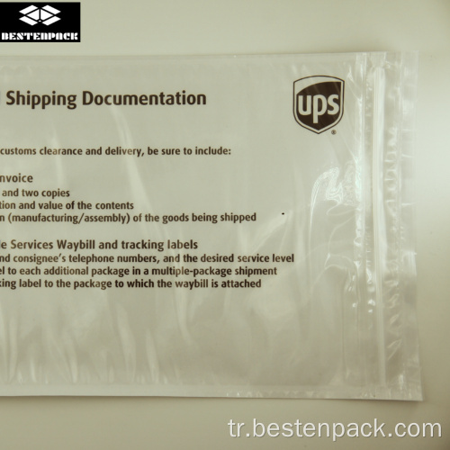 Özel UPS Zip Paketleme Listesi Zarfı